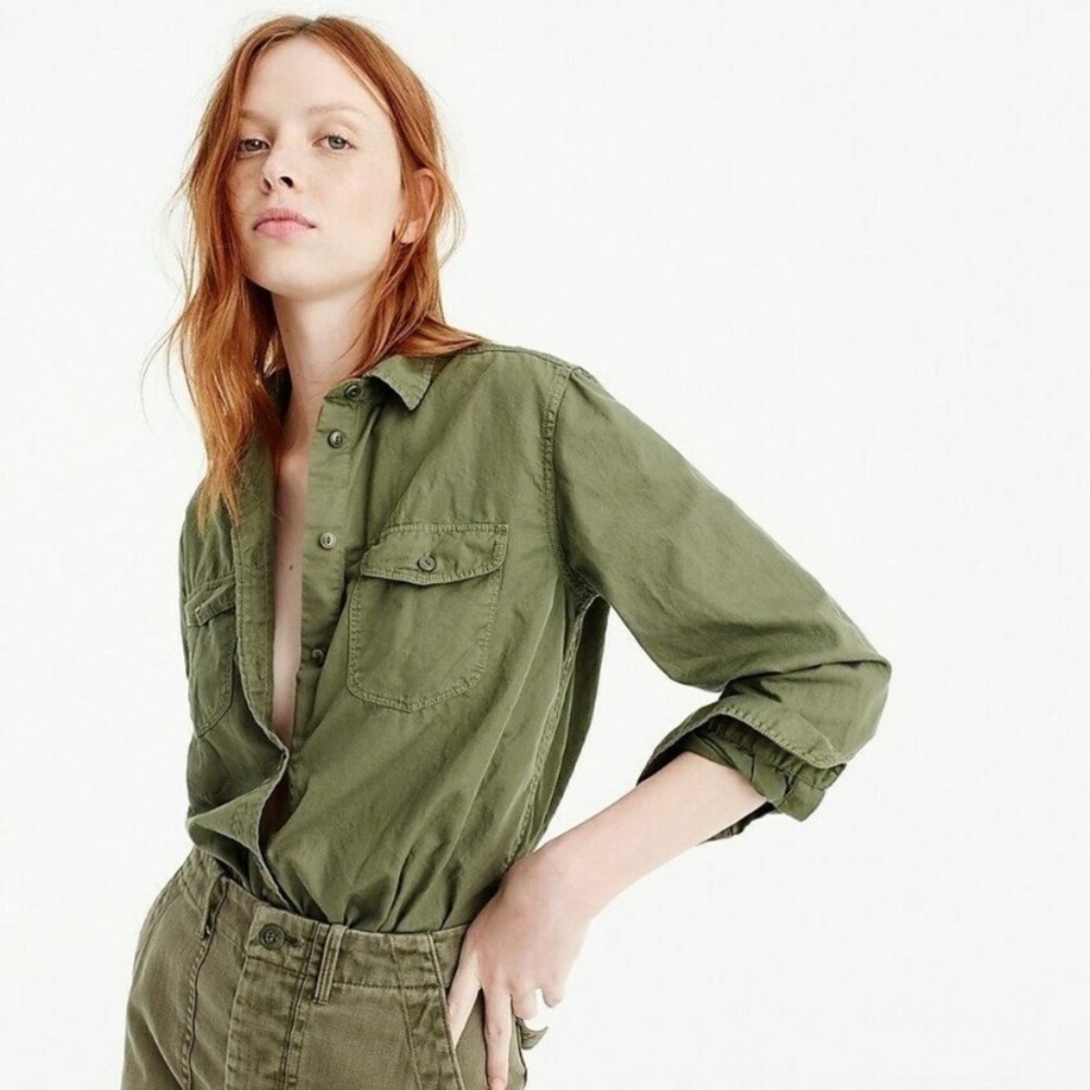 J. Crew Olive Button Down Shirt